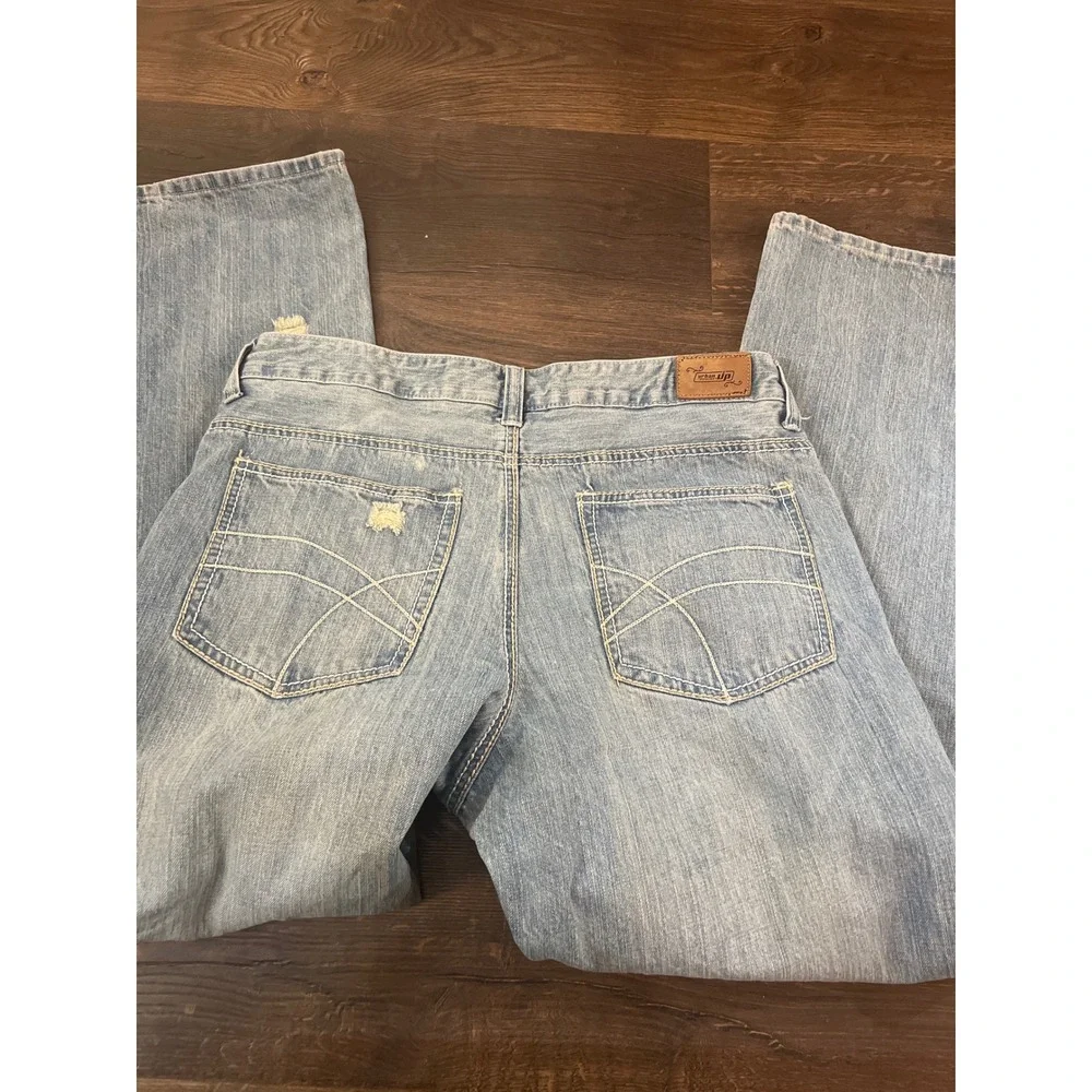 Urban Up Mens Relaxed Straight Distressed Light Wash Denim Jeans Size‎ 34x30